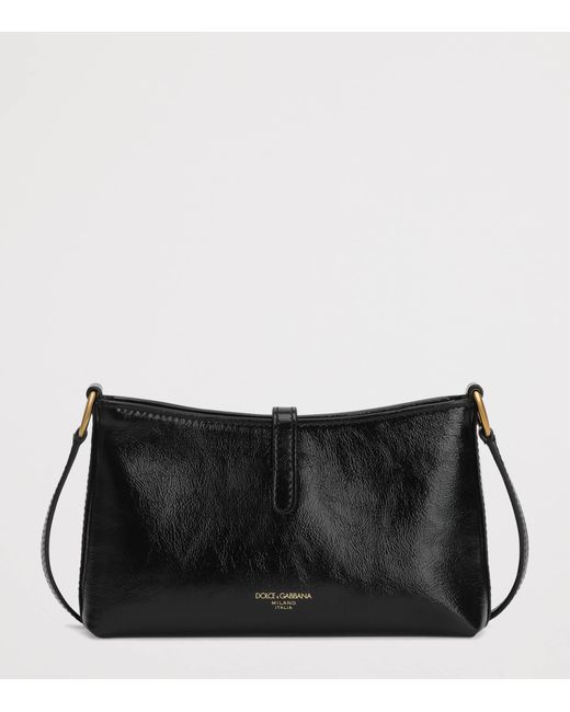 Dolce & Gabbana Black Calfskin Lock Shoulder Bag