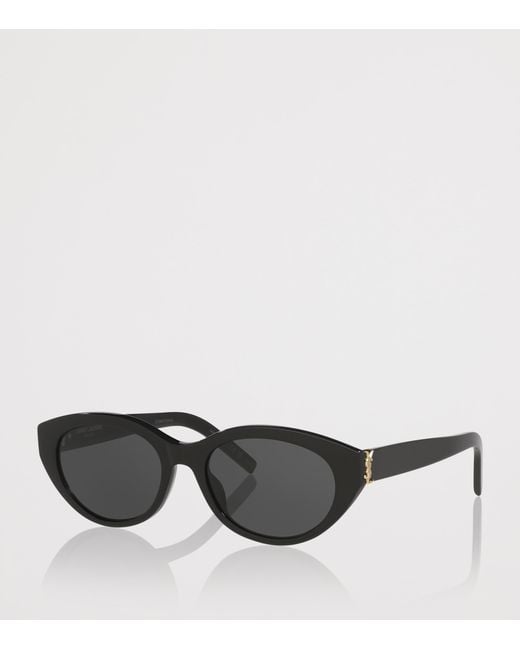 Saint Laurent Black Acetate Round Sunglasses