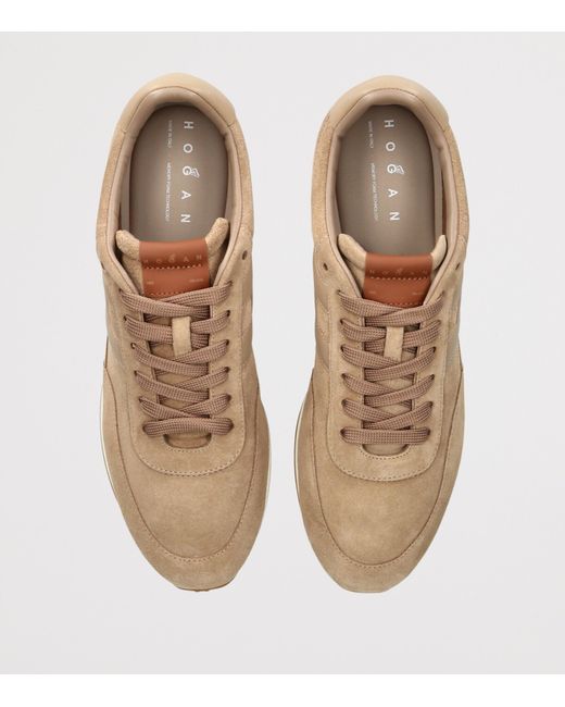 Hogan Brown Suede Athletic Sneakers for men