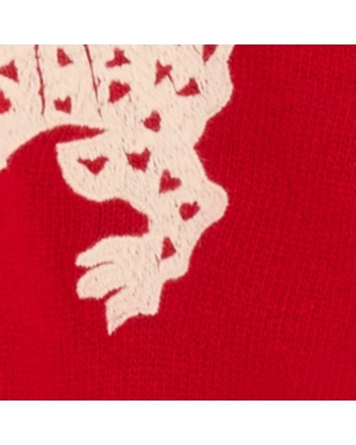 Valentino Red Wool Graphic Sweater