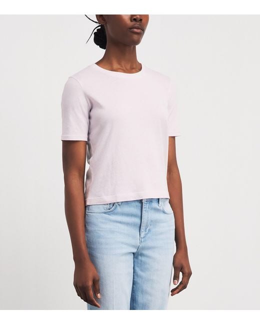 L'Agence Pink Organic Cotton Stormy Cropped T-Shirt