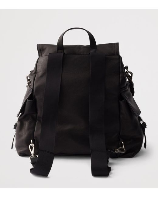 Prada Black Leather Explore Backpack for men