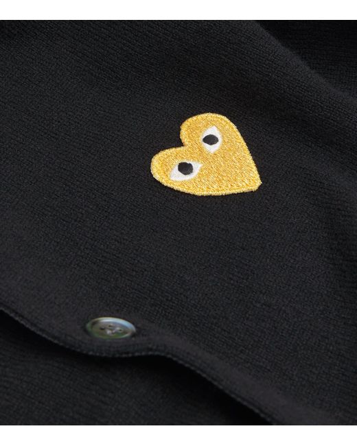 COMME DES GARÇONS PLAY Black Wool Heart Cardigan for men
