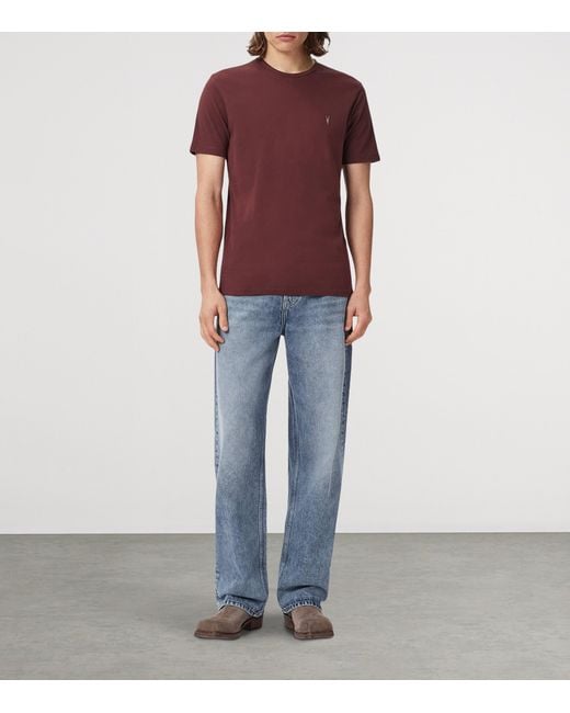 AllSaints Red Cotton Brace T-Shirt for men