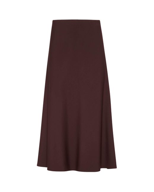 Brunello Cucinelli Brown Virgin Wool-Blend Twill Flute Skirt Skirt