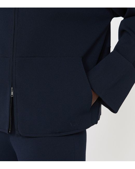 Max Mara Blue High-Neck Cardigan