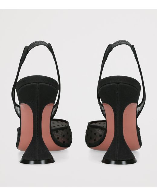 AMINA MUADDI Black Mesh Holli Slingback Pumps 95