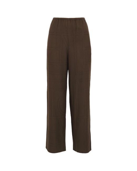 Totême  Brown Modal Flannel Wide-Leg Trousers