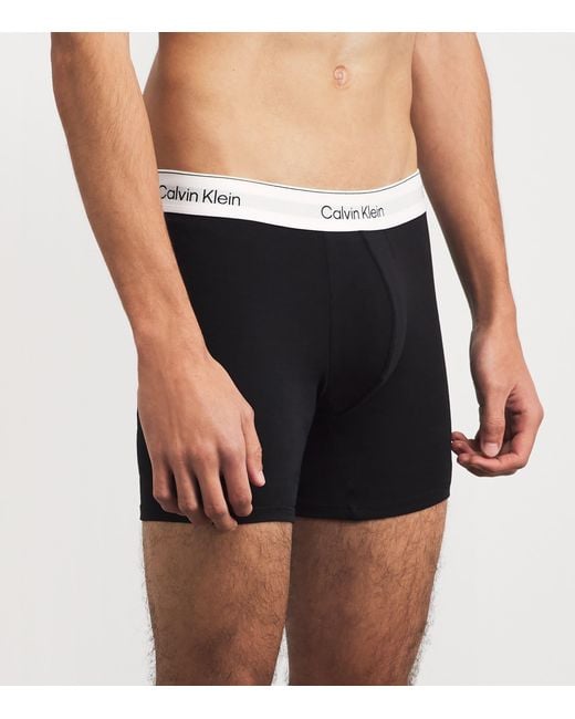 Calvin Klein Black Stretch-Cotton Icon Boxer Briefs for men