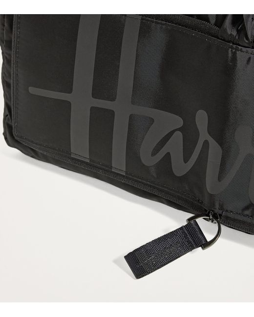Harrods Black Logo Pocket Shopper Bag