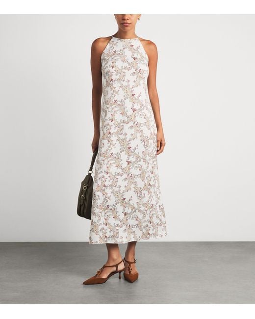 ME+EM White Crepe Halterneck Maxi Dress