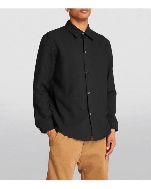 Sandro Black Long-Sleeve Press-Stud Shirt for men