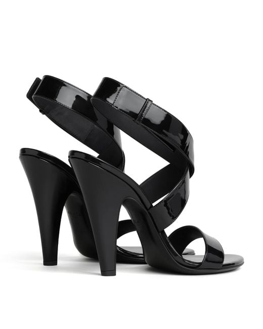 Alaïa Black Patent Leather Cone Sandals 110