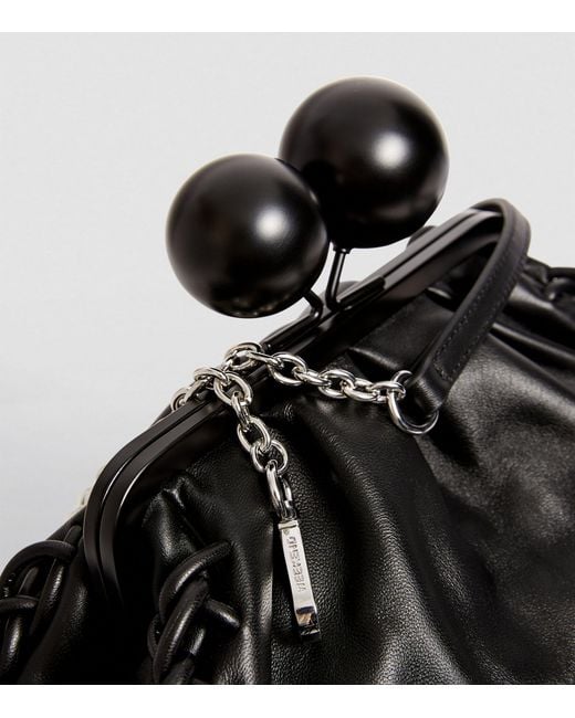 Weekend by Maxmara Black Medium Nappa Leather Pasticcino Bag