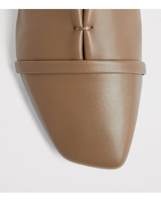 Malone Souliers Brown Nappa Leather Lace-Up Jean Flats
