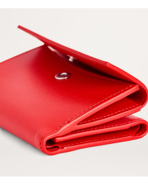 Jil Sander Red Mini Leather Wallet