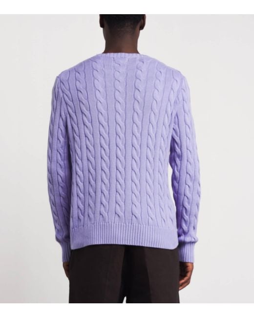 Polo Ralph Lauren Purple Cotton Cable-Knit Sweater for men