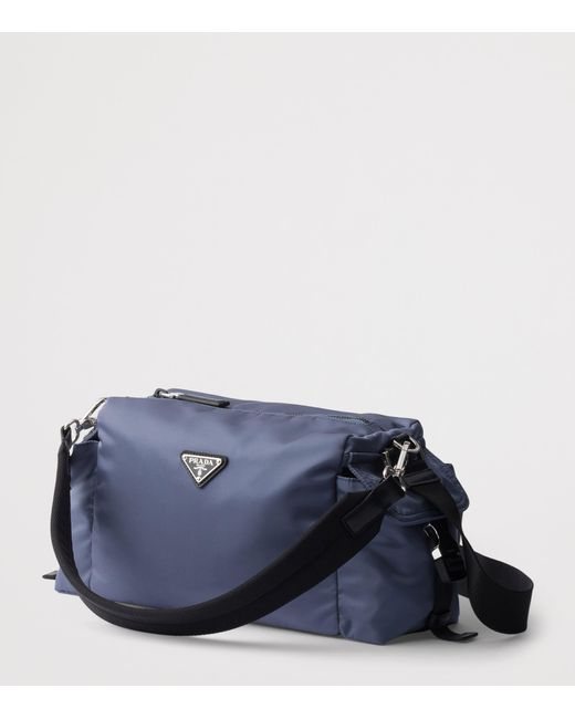 Prada Blue Re-Nylon-Leather Explore Messenger Bag for men