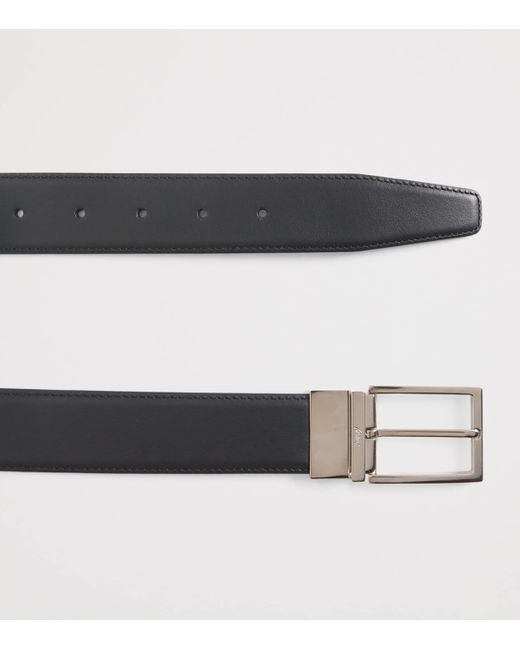 Brioni Black Leather Belt for men