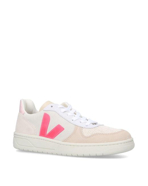 Veja V-10 Colour-block Sneakers in Pink | Lyst