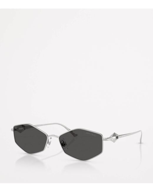 Jimmy Choo Gray Wire Hexagonal Zoey Sunglasses