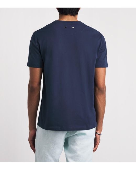 Vilebrequin Blue Organic Cotton Jersey Titan T-Shirt for men