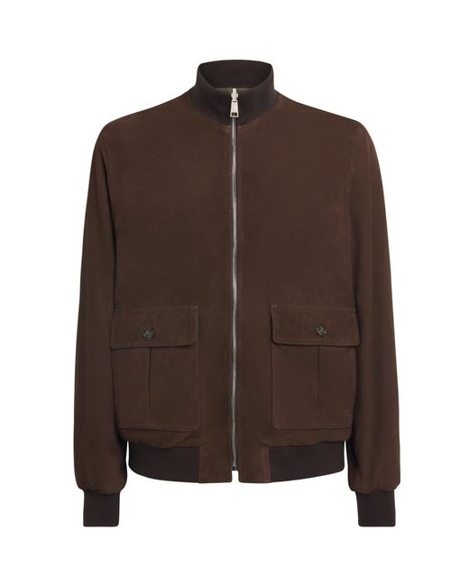 Valstar Brown Suede Ino Reversible Bomber Jacket for men