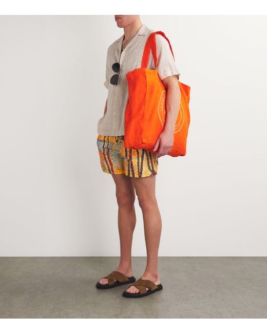 Vilebrequin Orange X Paul Signac Printed Moorea Swim Shorts for men
