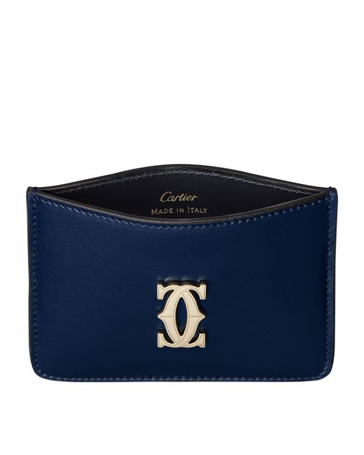 Cartier Blue Leather C De Card Holder