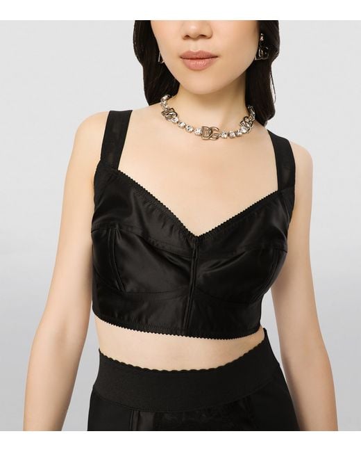 Dolce & Gabbana Metallic Crystal-Embellished Dg Necklace