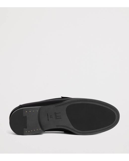 Dunhill Black Leather Flex Heddon Loafers for men