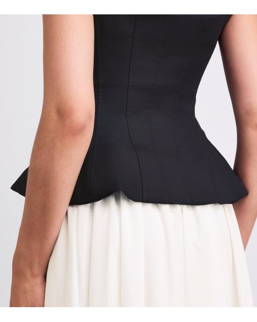 Jonathan Simkhai White Peplum Corset Jolynn Maxi Dress