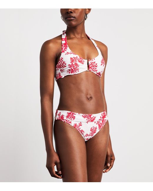 Heidi Klein Red U-Bar Halterneck Scala Bikini Top