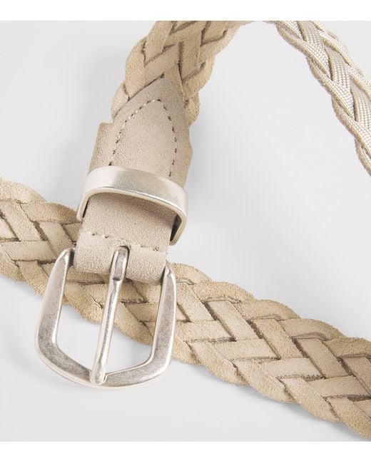 Eleventy Natural Suede-Blend Belt for men