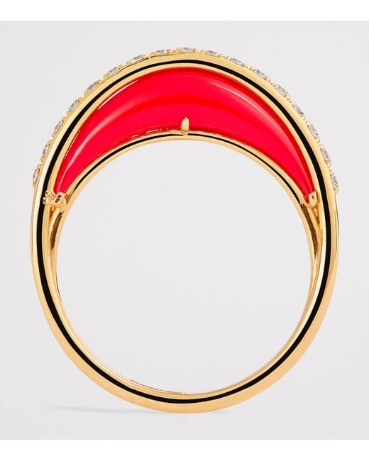 L'Atelier Nawbar Metallic And Diamond Bloop Moon Lot N*91 Ring