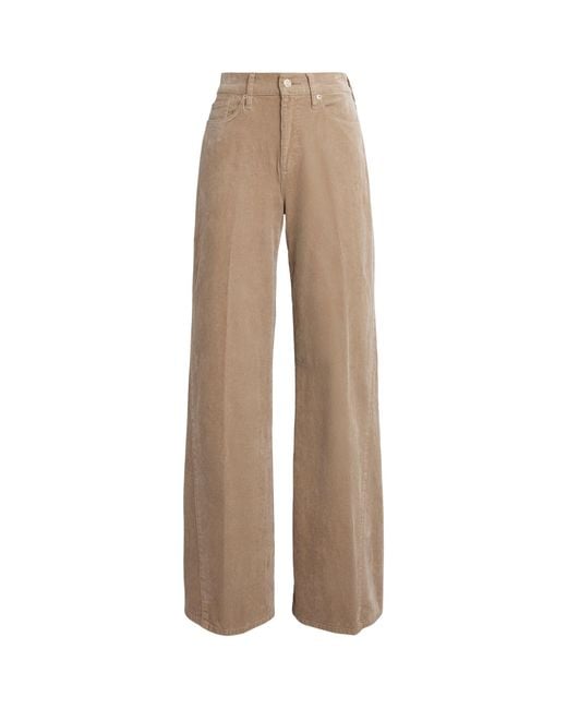 7 For All Mankind Natural Corduroy Lotta Wide-Leg Trousers