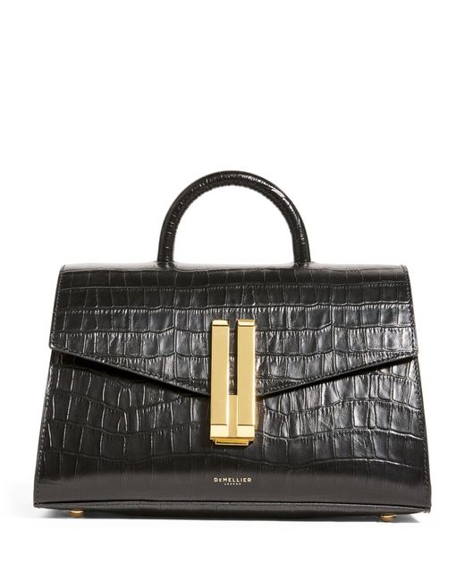 DeMellier Leather Midi Montreal Top-Handle Bag in Black | Lyst