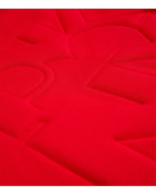 DKNY Red Sleeveless Logo Hoodie