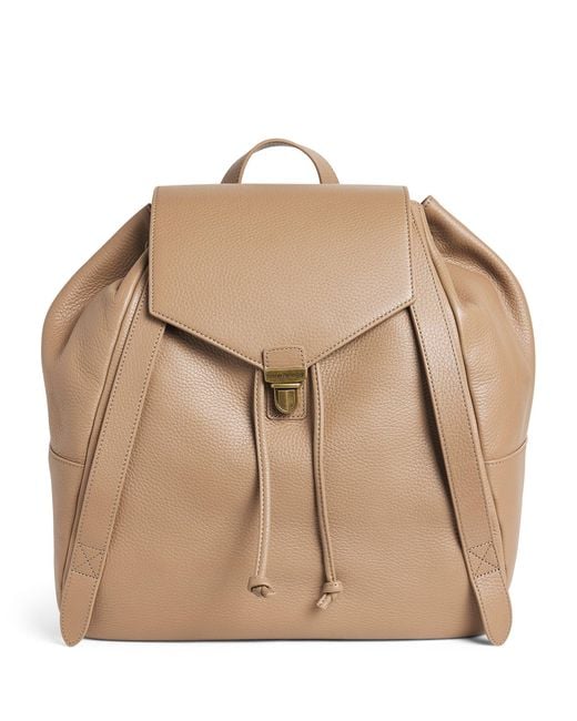 Emporio Armani Natural Pebbled Leather Backpack for men