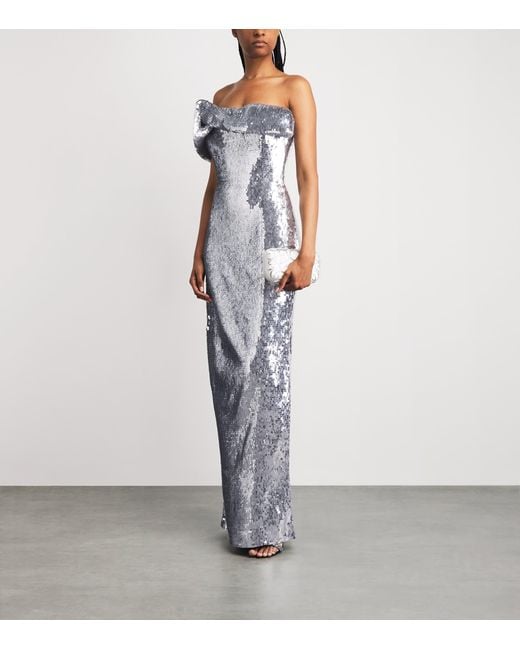 Rachel Gilbert White One-Shoulder Tamzin Gown