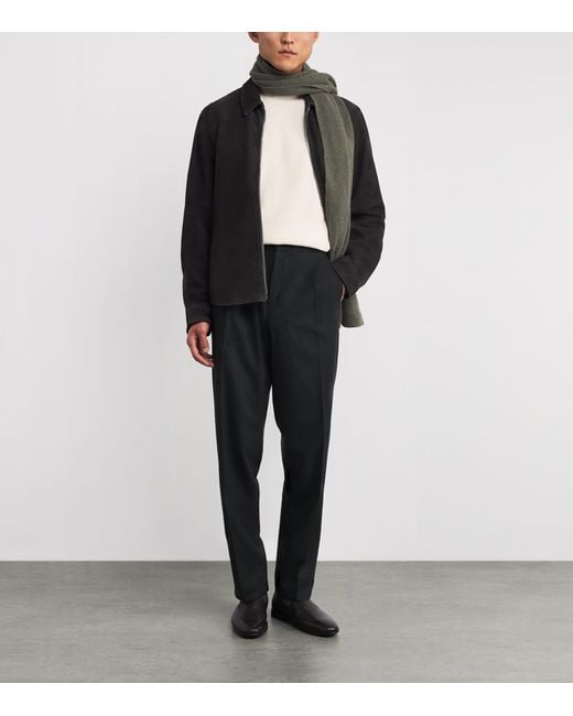 Isaia White Cashmere Crew-Neck Sweater for men
