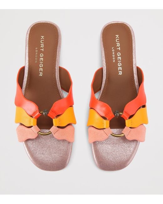 Kurt Geiger Orange Leather Sun Wave Sandals