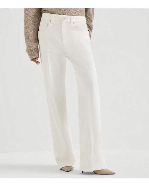 Brunello Cucinelli White Flared Jeans