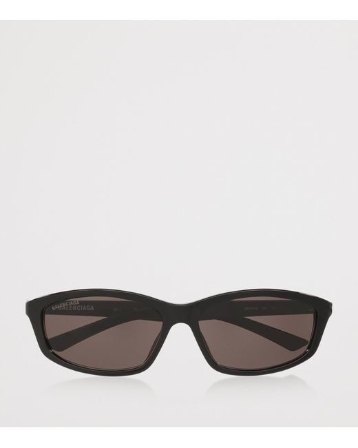 Balenciaga Gray Acetate Bb0401S Rectangular Sunglasses