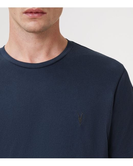 AllSaints Blue Organic Cotton Brace T-Shirt for men