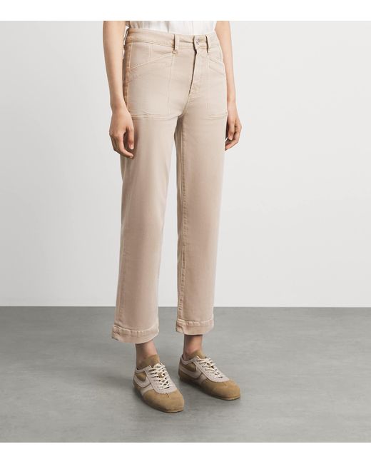 PAIGE Natural Quincy Ankle Mid-Rise Straight Jeans