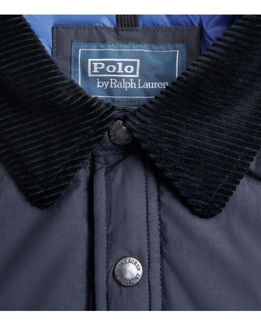 Polo Ralph Lauren Blue Cotton-Blend Hartland Down Shacket for men