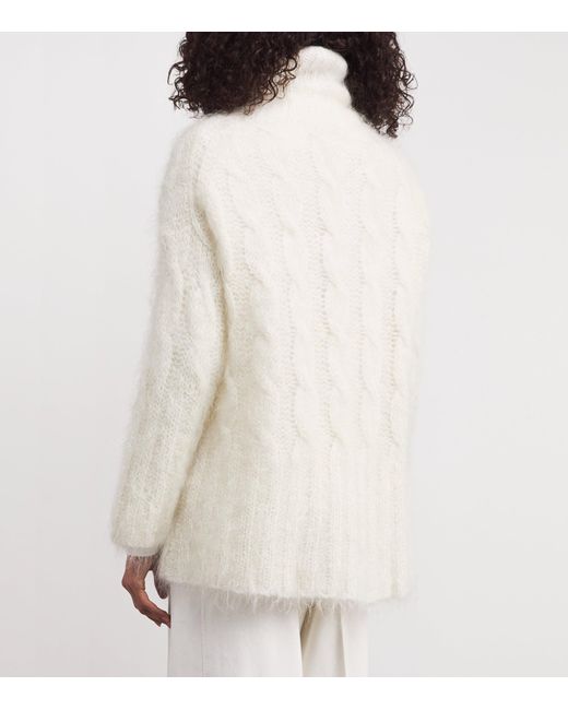 Joseph White Mohair-Blend Fortin Sweater