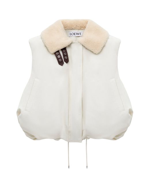 Loewe White Cotton-Blend Puffer Gilet