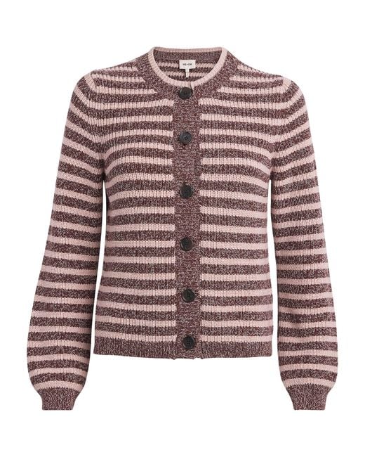 ME+EM Brown Organic Cotton Stripe Cardigan